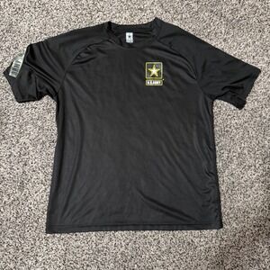 US Army Mens Performance T-Shirt Black Short Sleeve Raglan Gym Training Large